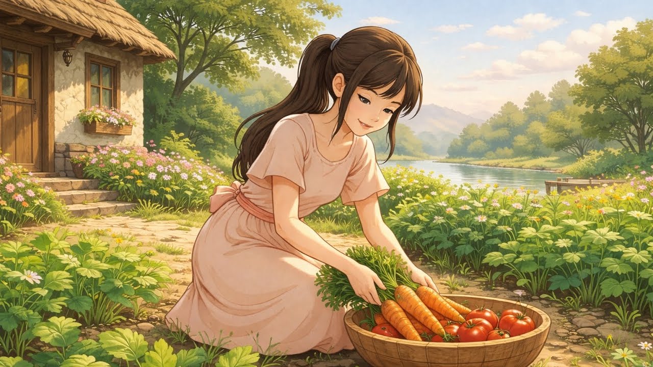 ✨ A Small Life in a Peaceful World 🌿🌙🏡 #ghibli #story 