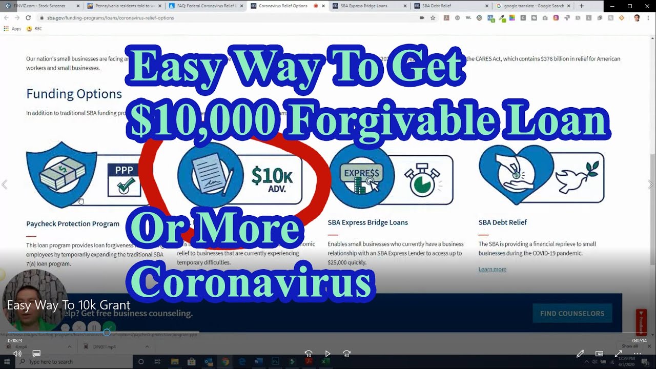 Easy Way To Get $10,000 Forgivable Loan or More - 10k EIDL Grant - EIDL Loan sba