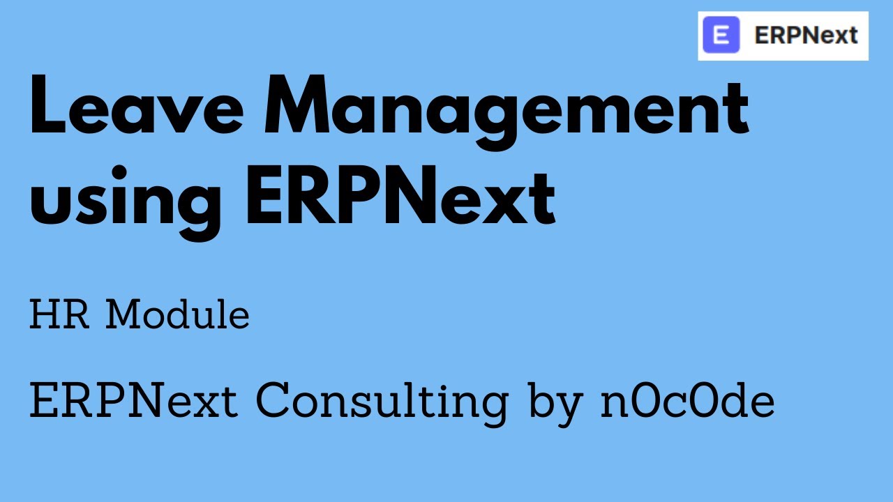 Leave Management using ERPNext