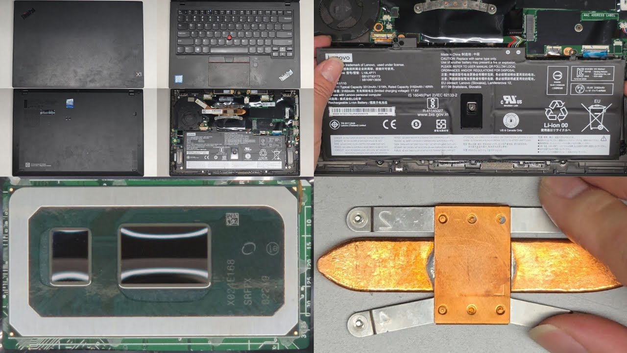 Разборка Lenovo ThinkPad X1 Carbon 7-го поколения: замена батареи, вентилятора, термопасты, ремонт.