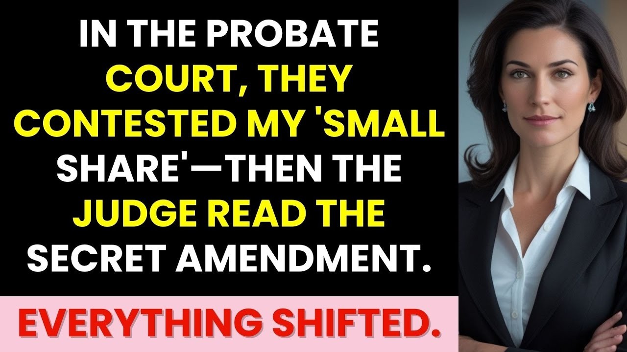In the Probate Court, They Contested My 'Small Share'—Then the Judge Read the Secret Amendm