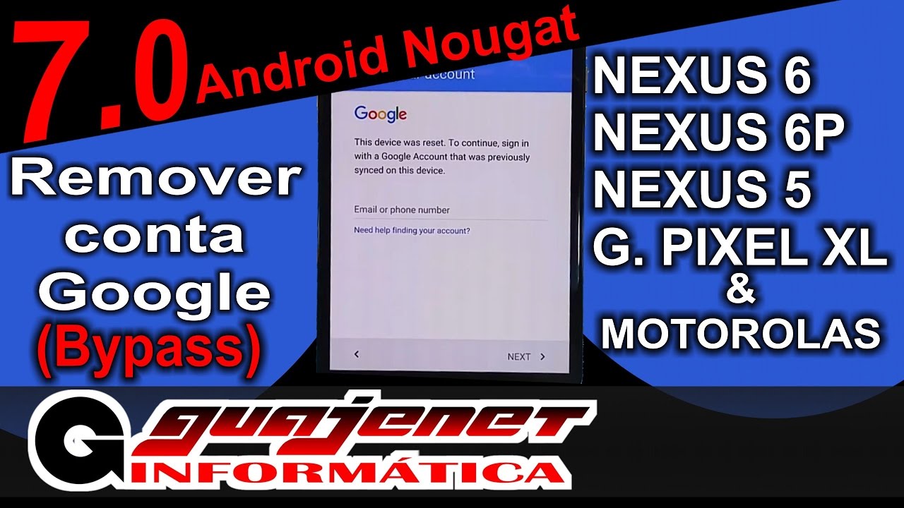 Bypass Android 7.0 (Desbloqueio conta Google) - Sem precisar de outro celular
