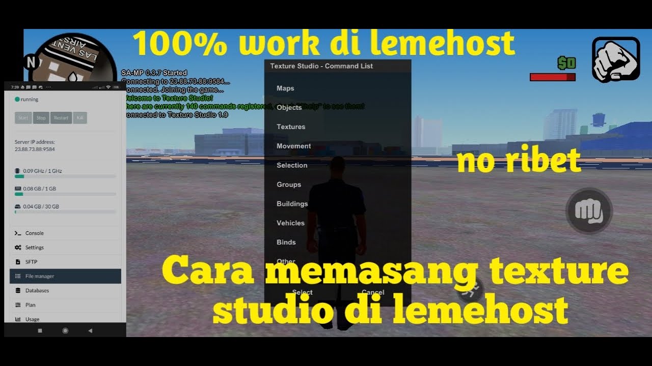 cara memasang texture studio di lemehost | GTA SAMP
