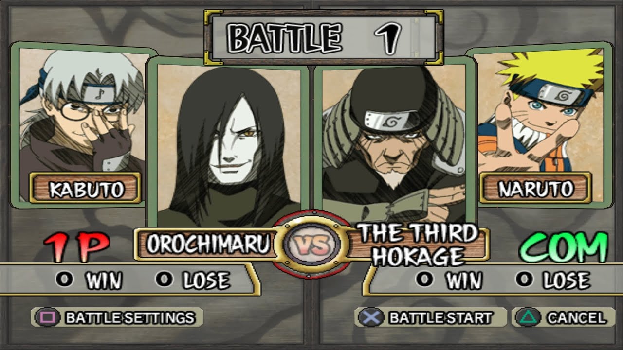 Orochimaru VS 3º Hokage (INSANE) - Naruto Ultimate Ninja 2