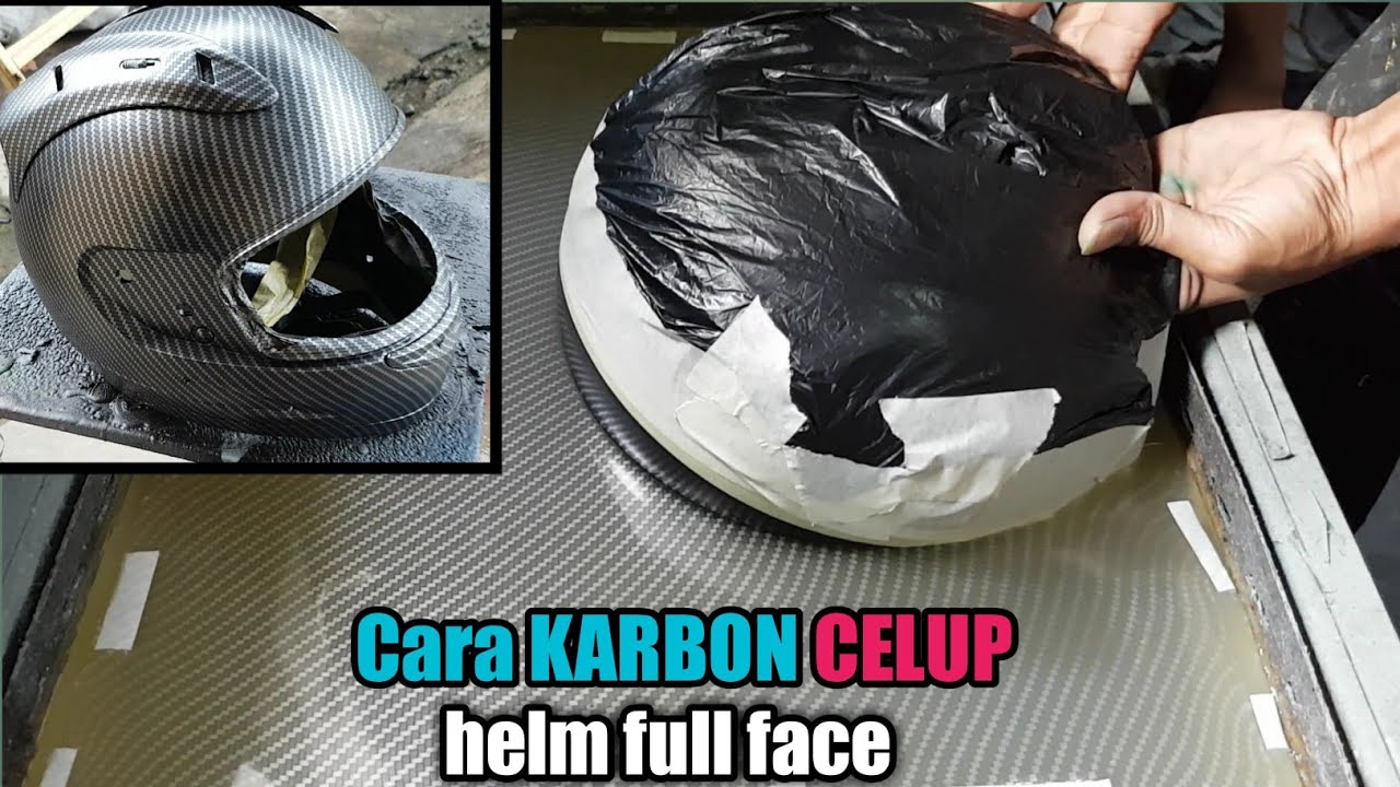 SEKALI CELUP JADI ? Karbon celup helm full face menggunakan tinner belkote