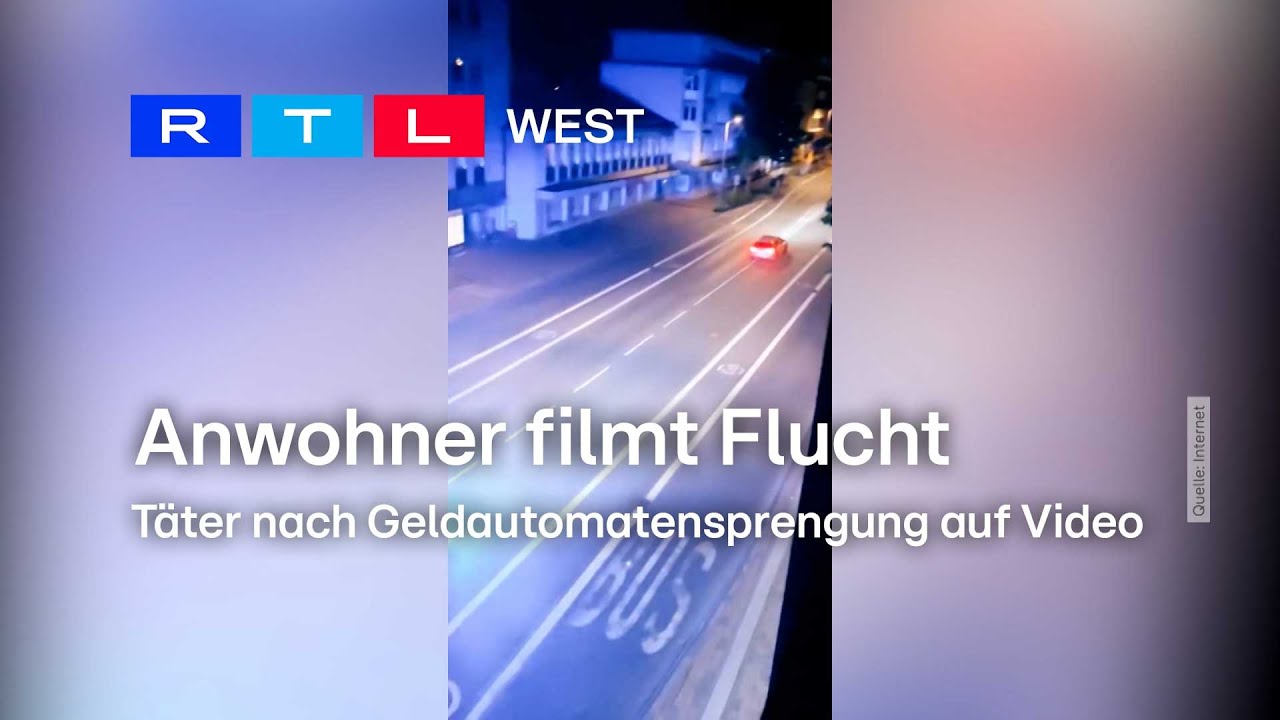 Anwohner filmt Flucht: Täter nach Geldautomatensprengung auf Video | RTL WEST, 03.06.2024