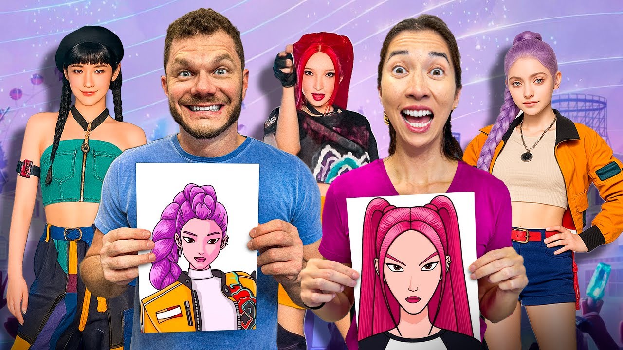 PINTAMOS AS GUERREIRAS KPOP E ELAS APARECEREM PARA ESCOLHER O MELHOR DESENHO