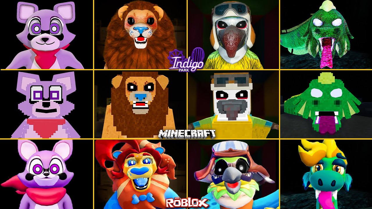 Indigo Park ALL JUMPSCARES vs MINECRAFT vs ROBLOX