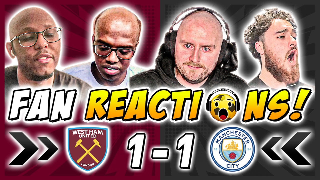 Man City Fans DEVASTATED 😫 Full time Reactions to West Ham 1-1 Man City | Premier League