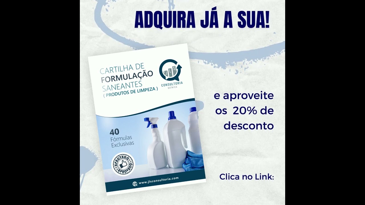 EBOOK COM 40 FORMULAS DE SANEANTES  PRODUTOS DE LIMPEZA