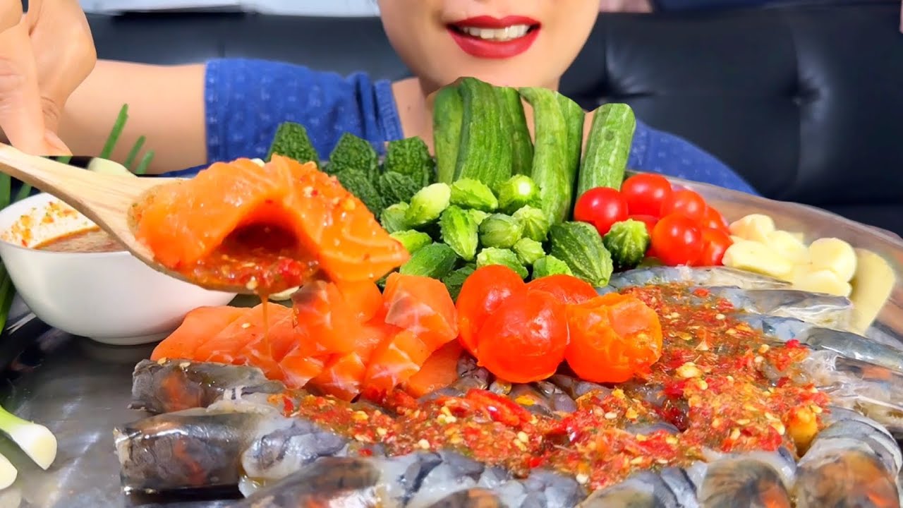 Thaifood ASMR กุ้งแช่น้ำปลา Shrimp soaked in fish sauce MUKBANG show