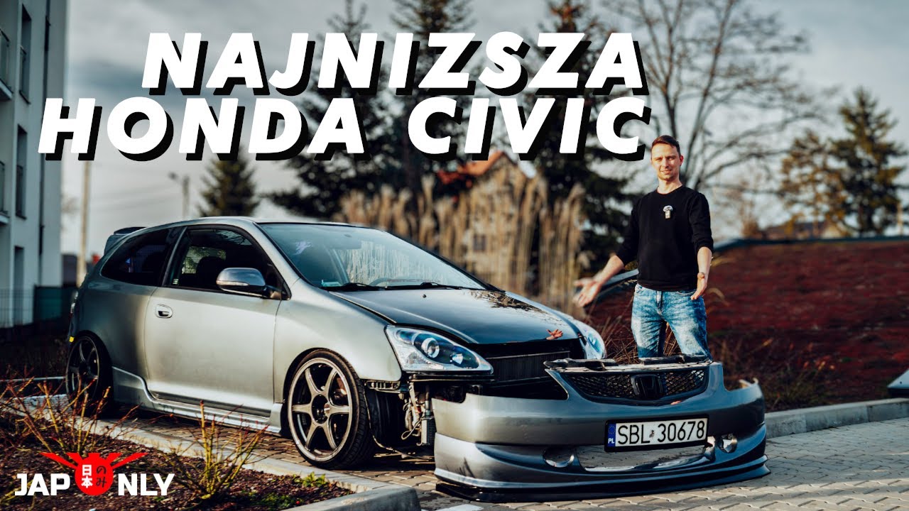 Urwał ZDERZAK na WYJEŹDZIE z parkingu?! *CIVIC EP Wojtka*