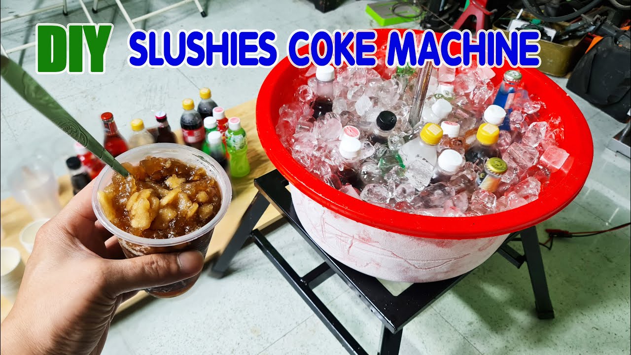 How to make a Slushies Coke Machine at home - Self Freezing Drinks - Street Food Thailand