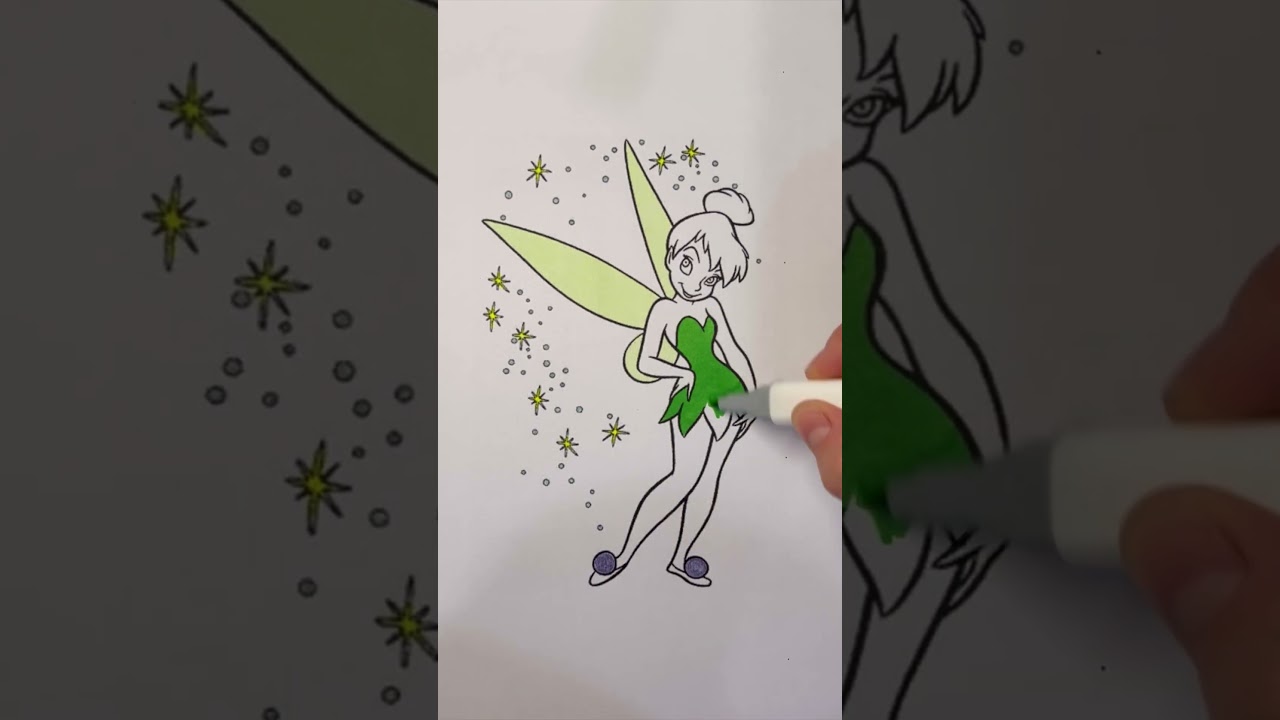 🧚Cute Fairy Tinker Bell coloring🥰#disney#art#fairytales