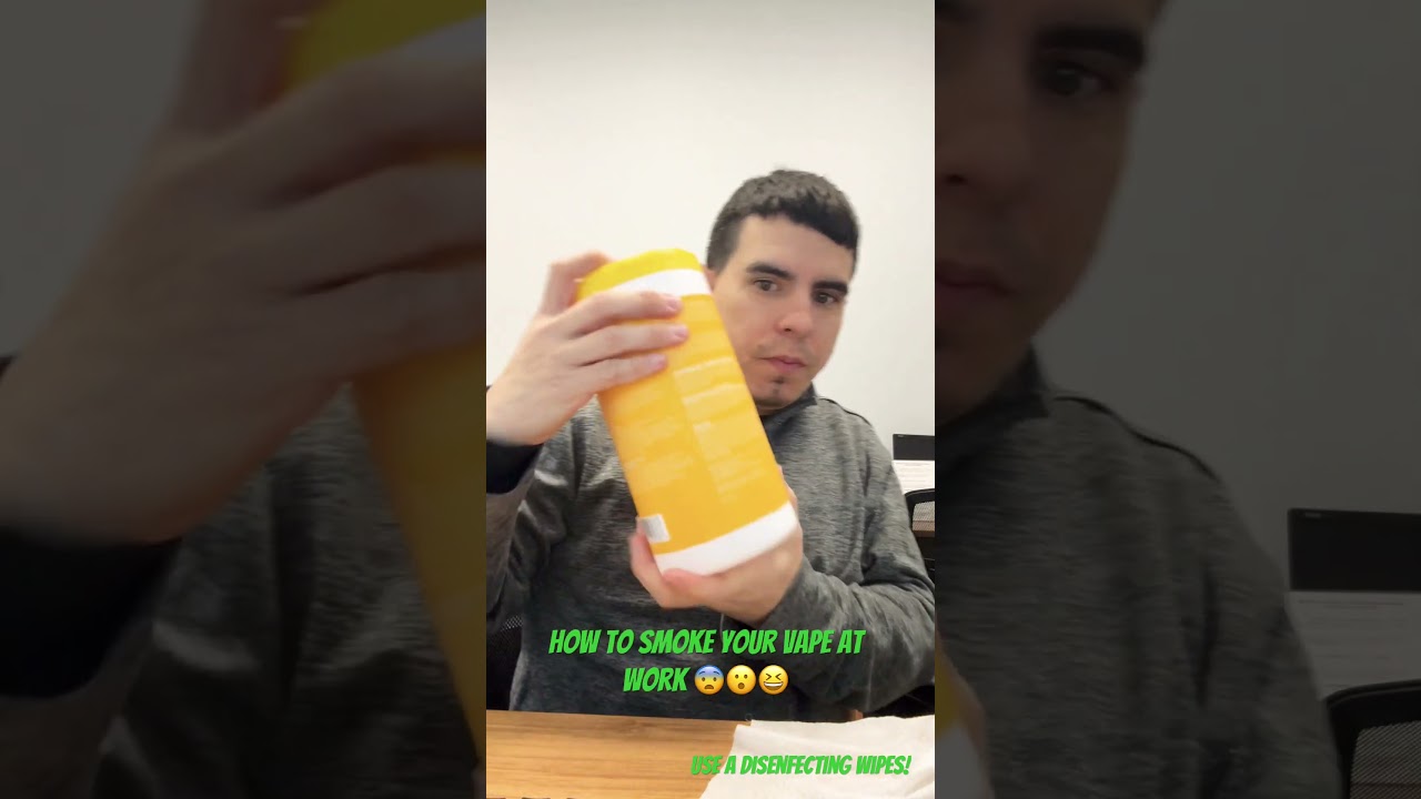 Don&rsquo;t try this at work! How to conceal smoke vape pen odor! Use disenfecting wipes #fyp #420 #710 😆