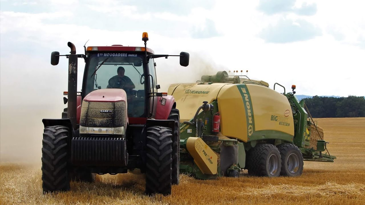 Krone Big Pack 1290 HDP XC PreChop | Case IH Magnum 280 | Pressage de paille broyée 2018
