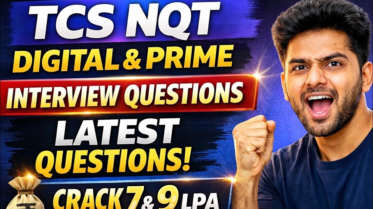 TCS NQT Digital & Prime Interview Questions 🔥 | Latest Questions | Crack 7 & 9 LPA 💰