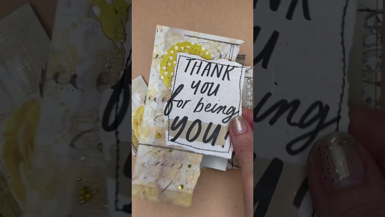 Yellow themed junk journal ephemera - layered stitched coffee dyed