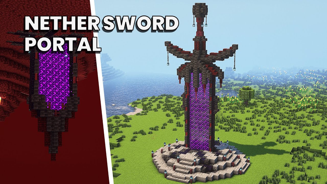 Minecraft | How To Build a Nether Sword Portal | Tutorial