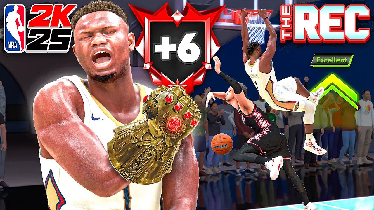 ZION WILLIAMSON BUILD + 6 LEGEND BADGES is OVERPOWERED in the RANDOM REC (NBA 2K25)