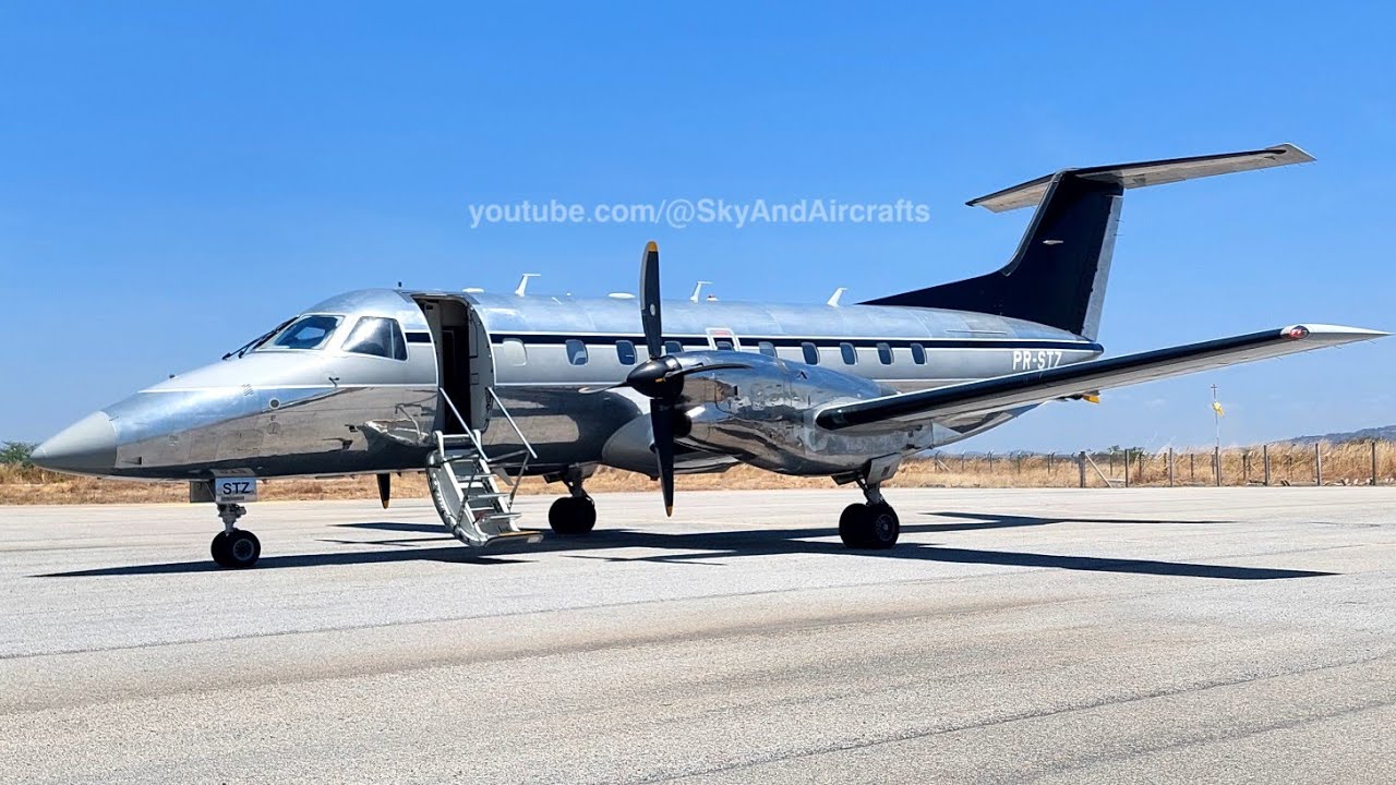 VEJA A MAIOR AERONAVE QUE JÁ POUSOU EM CAJAZEIRAS - PB, RARO EMBRAER EMB-120ER BRASÍLIA - PR-STZ