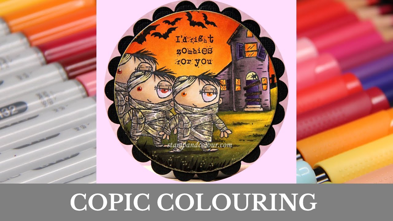 COPIC Video - AALL & Create Janet Klein #954 I Love Brains