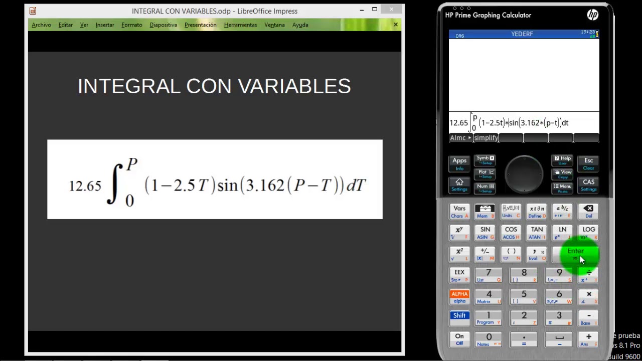 HP PRIME INTEGRAL CON VARIABLES ADICIONALES