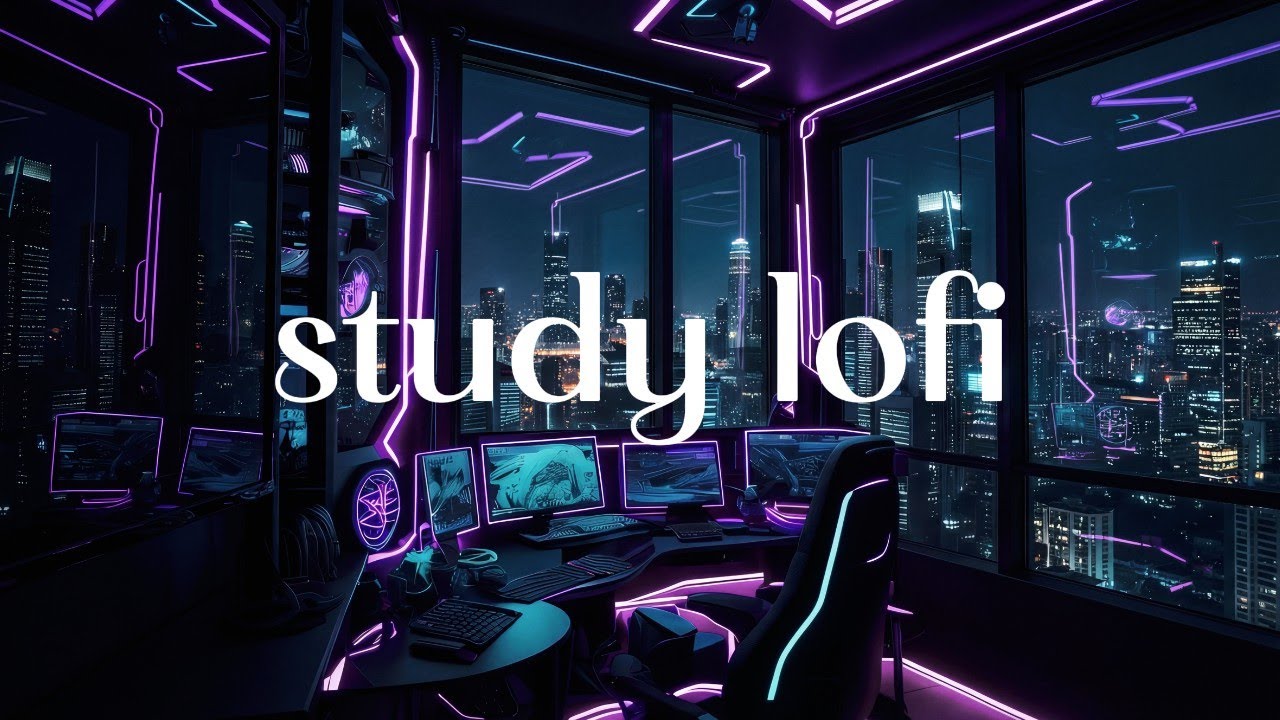 Study Lofi for Late Night Productivity | Neon City Lights Ambience