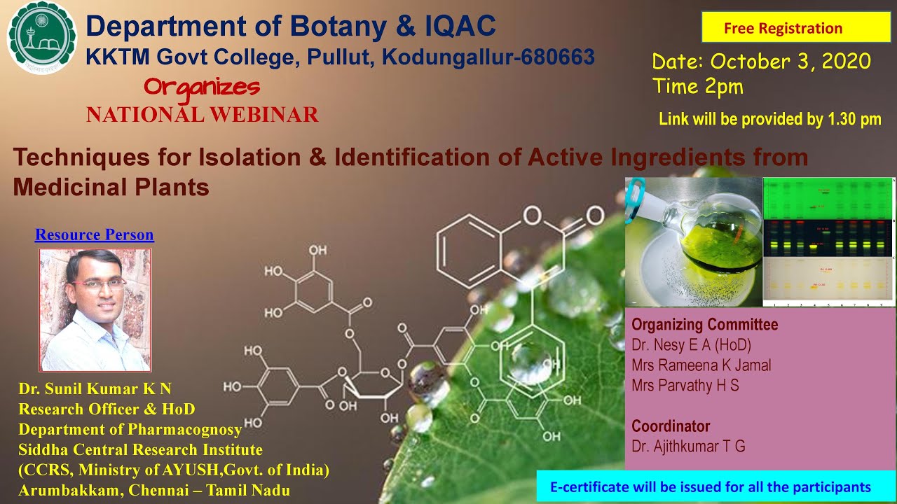 Techniques for Isolation & Identification of Active Ingredients from Medicinal Plants