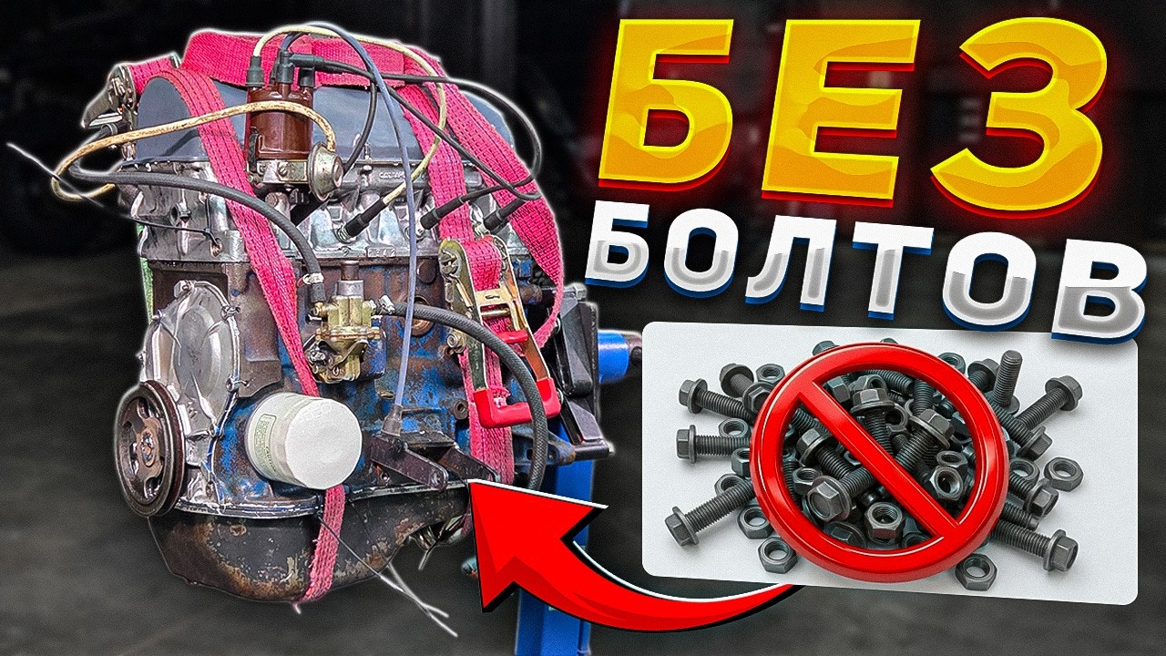 ЗАПРЕТ на КРЕПЕЖ - Сборка мотора БЕЗ болтов и гаек!