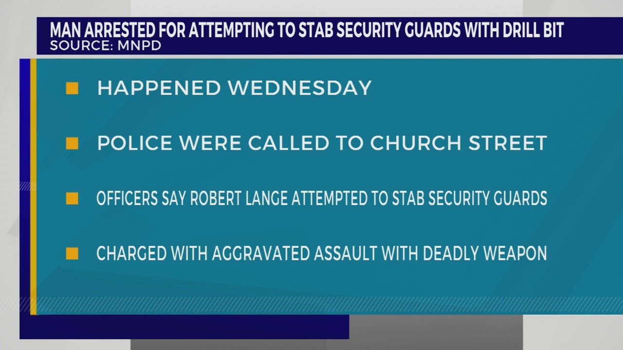 Man tries to stab security guard with drill bit