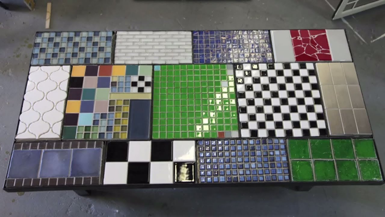 Tile a table top with ceramic tile