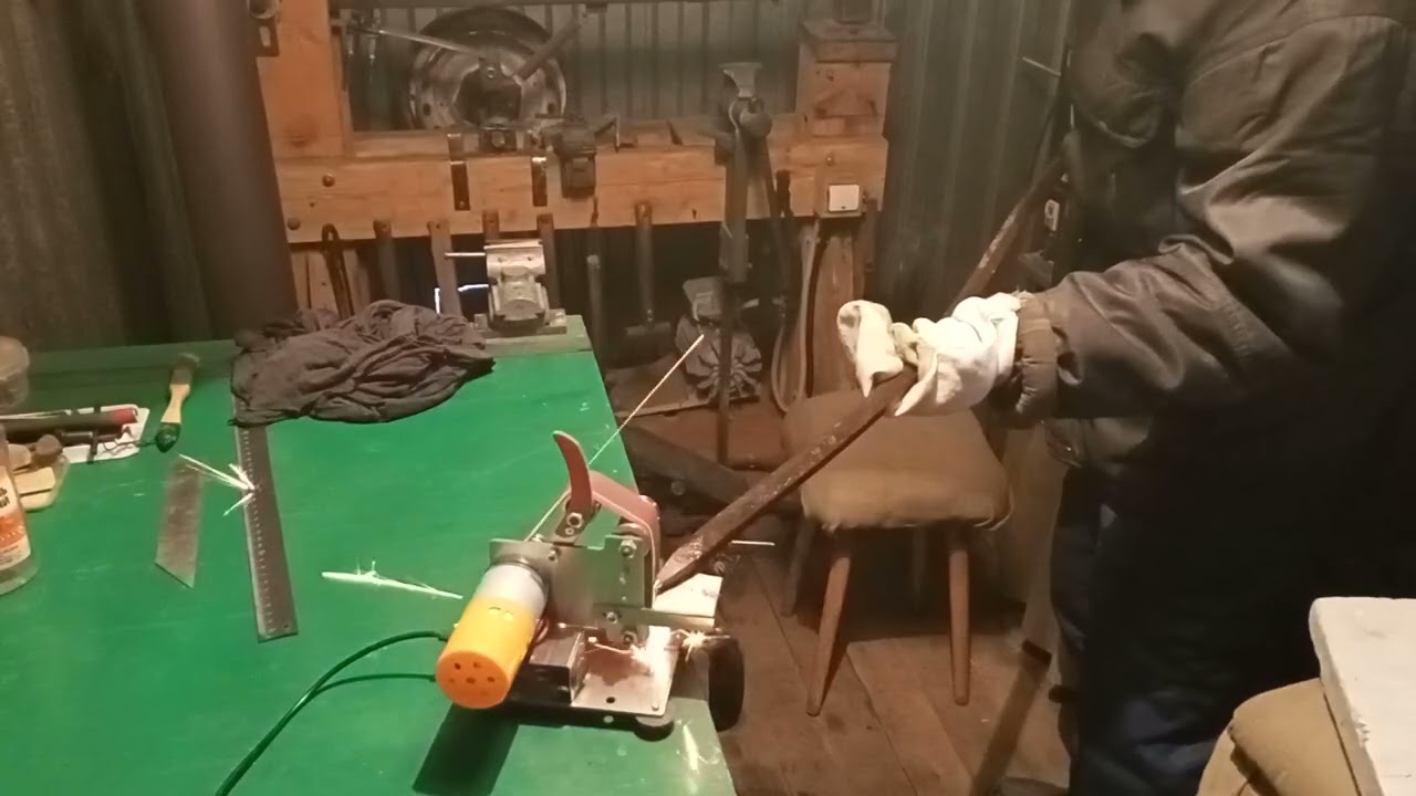 Заточка лома на мини гриндере