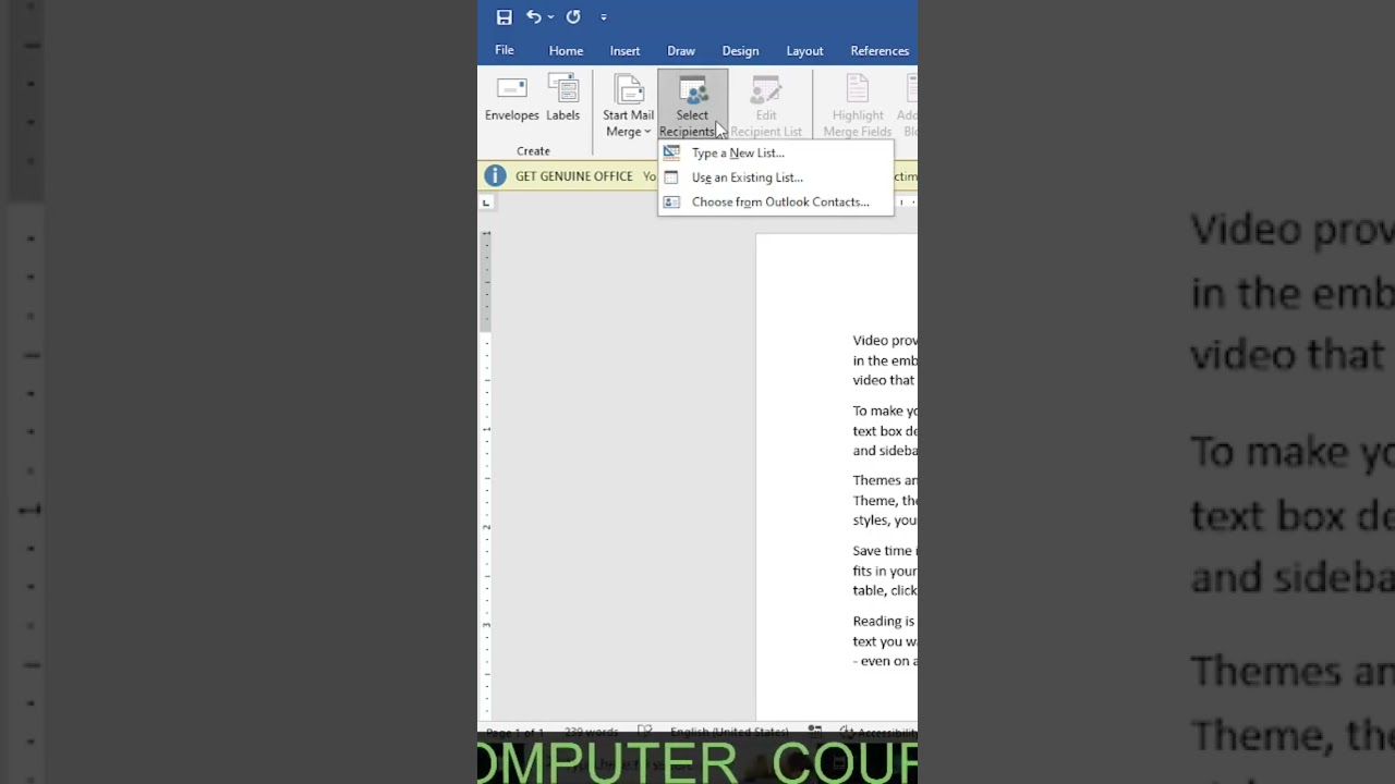 mail merge kaise kare in Ms word #1million #shortsfeed #msword