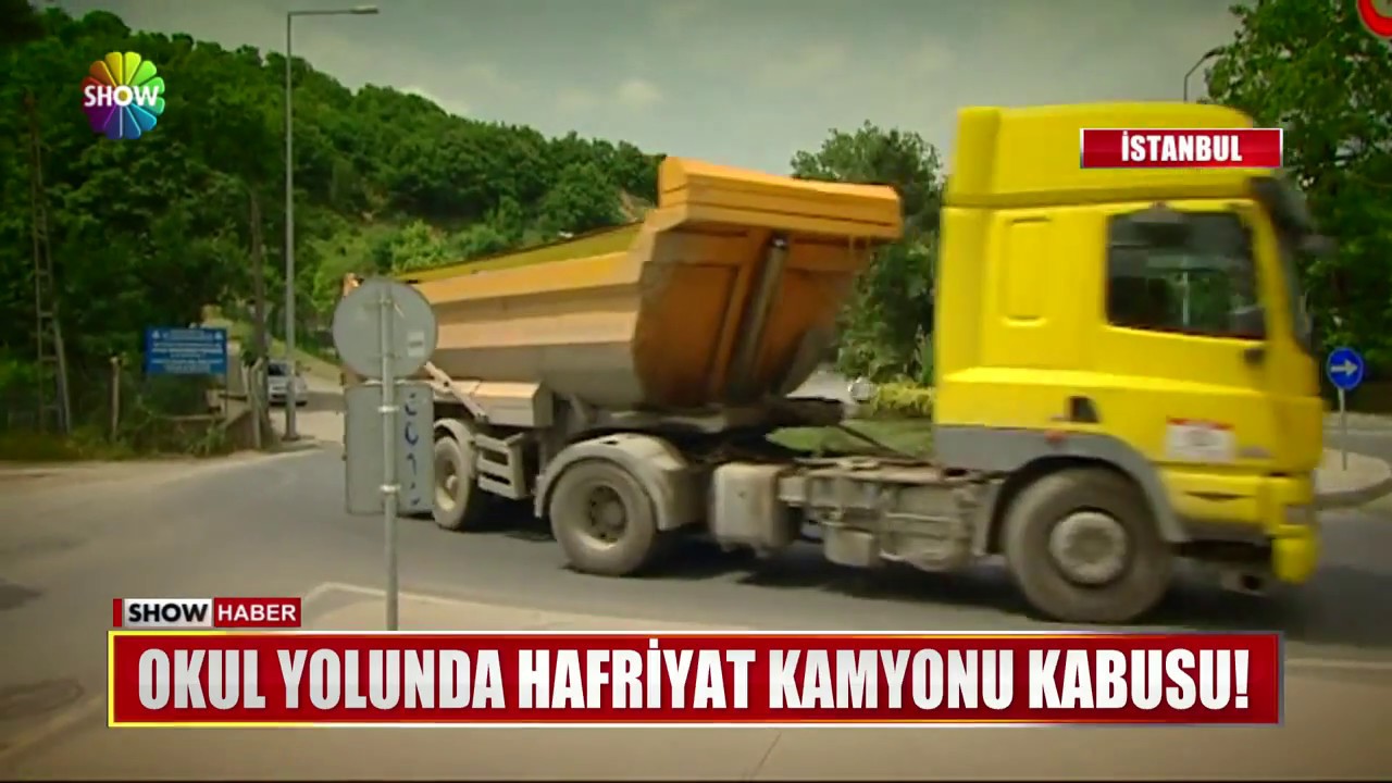Okul yolunda hafriyat kamyonu kabusu!