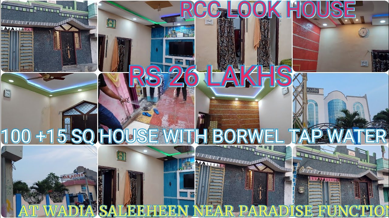 9700066718 ) 3BHK FANCY LOOK HOUSE WITH BORWEL TAP WATER  RS 26 LAKH  AT WADI E SALEHEEN 8555001073