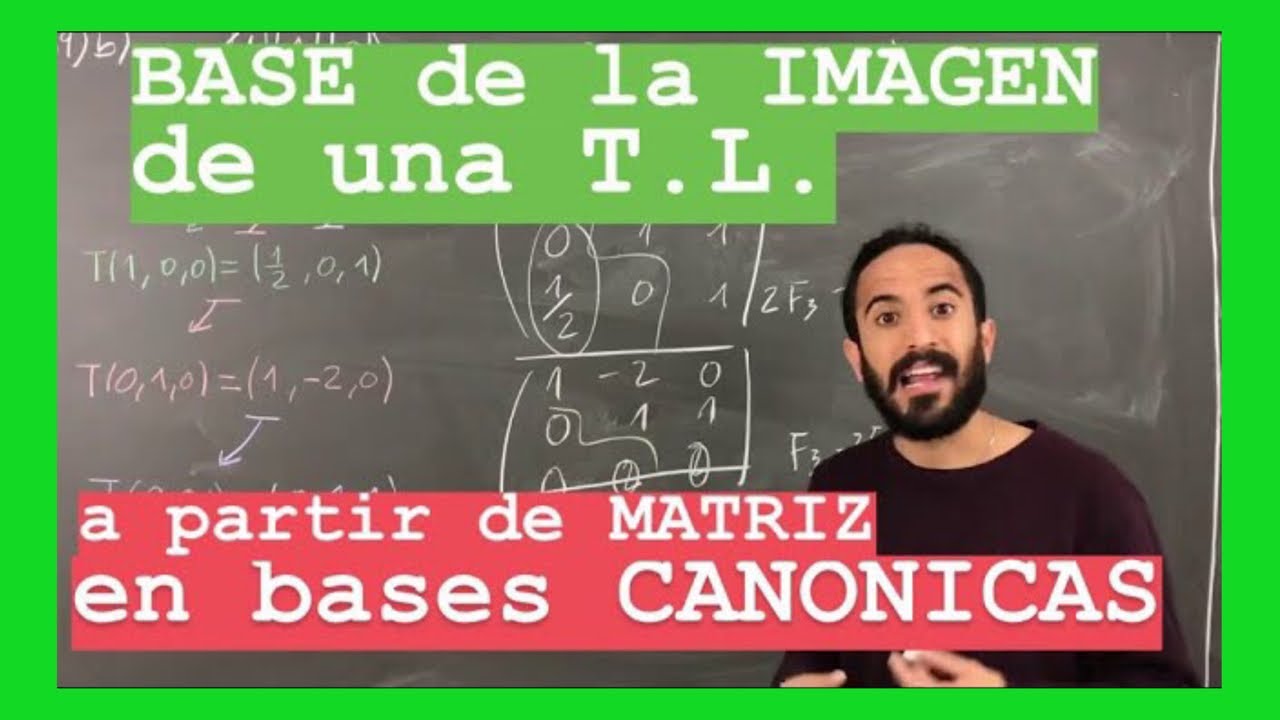 Base de una IMAGEN a partir de MATRIZ asociada a una TRANSFORMACIÓN LINEAL ( 59b/113 )