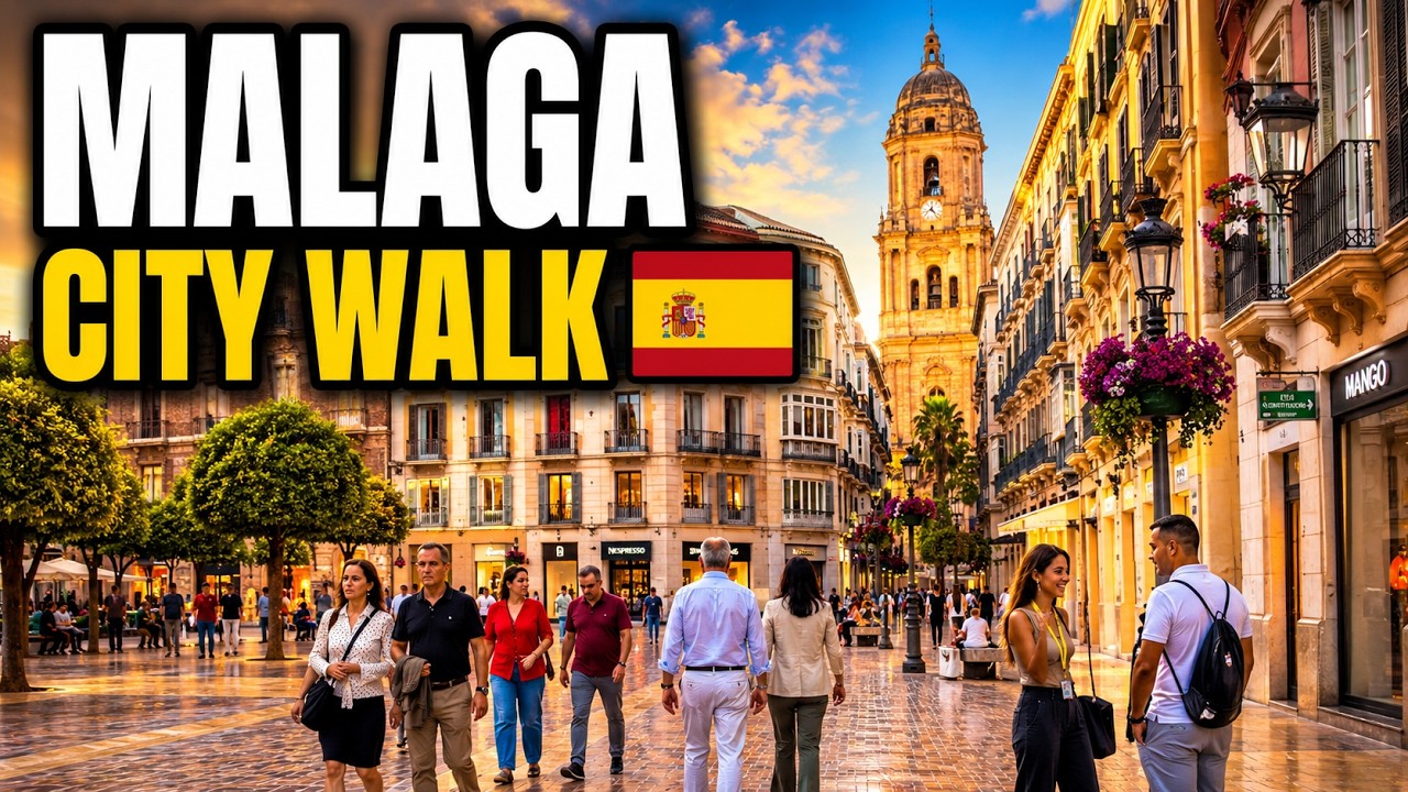 Malaga Evening Walk 4K 🇪🇸 | Busy Port & City Center Streets