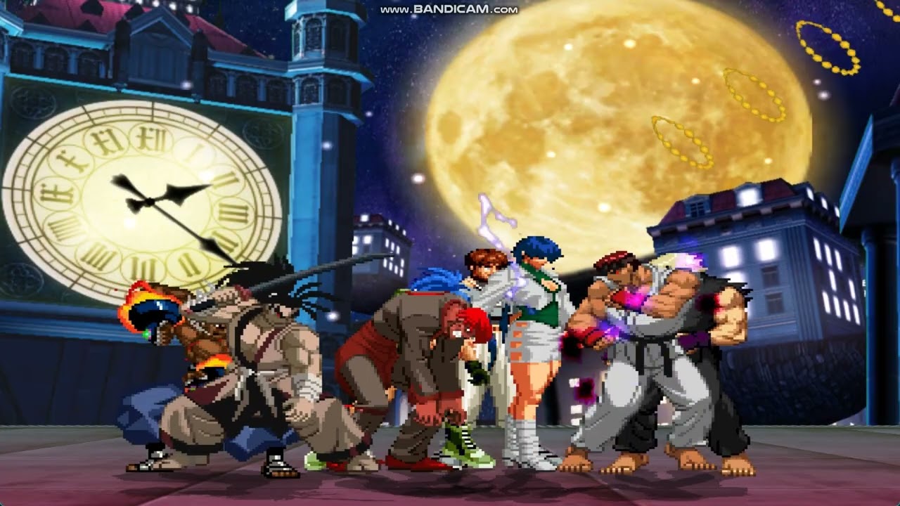 Rasetsumaru/Enja/Orochi Iori/Orochi Leona vs. Evil Ryu/Violent Ken/Orochi Chris/Orochi Shermie