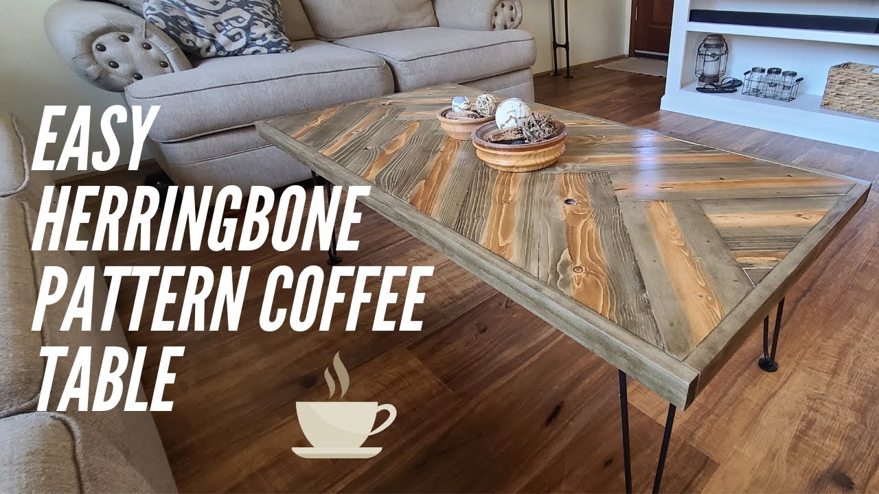 Easy DIY Herringbone pattern coffee table build