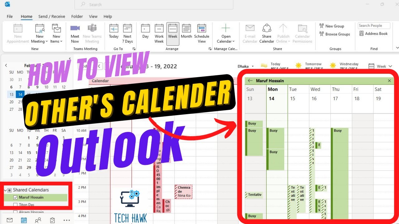 Как просмотреть календарь другого человека в Outlook | Открыть календарь другого человека в Outlook