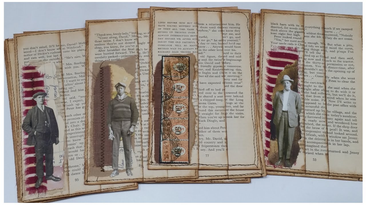 Making Vertical Book Page Pockets for junk journals | Using up book pages | Bonny And Clive
