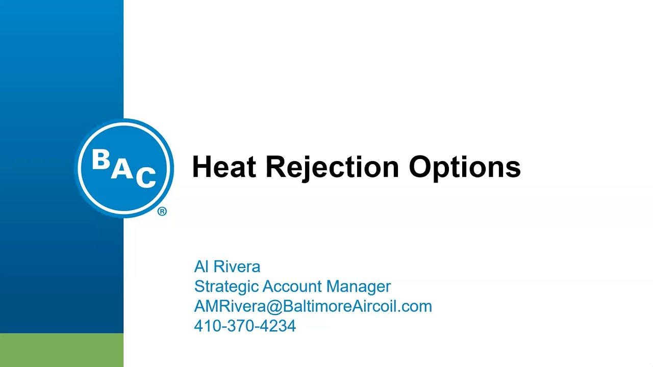 Natural Refrigerant Webinar Series: Condenser/Cooler Heat Rejection Methods & Systems