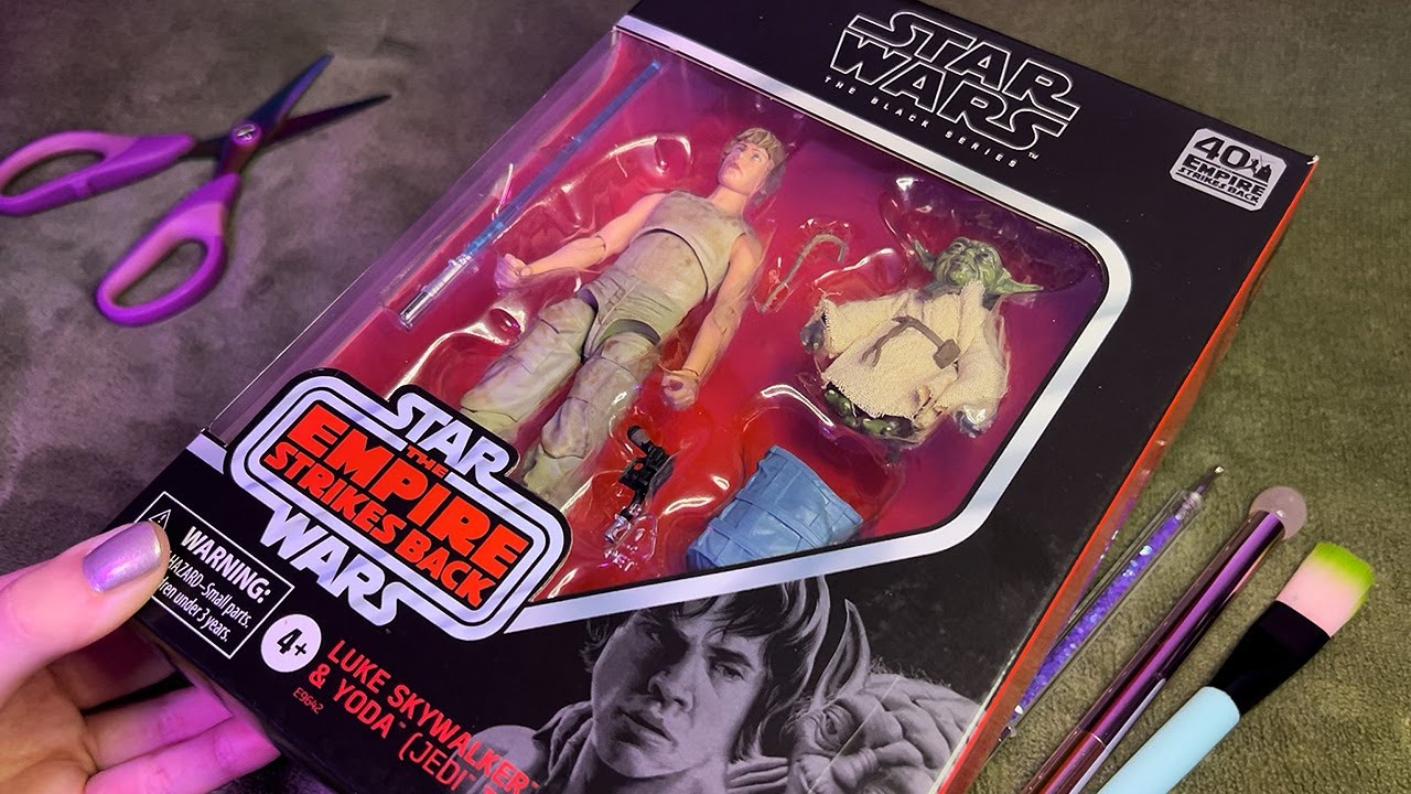 ASMR Star Wars Luke + Yoda Figure Unboxing (Whispered, Plastic Sounds)