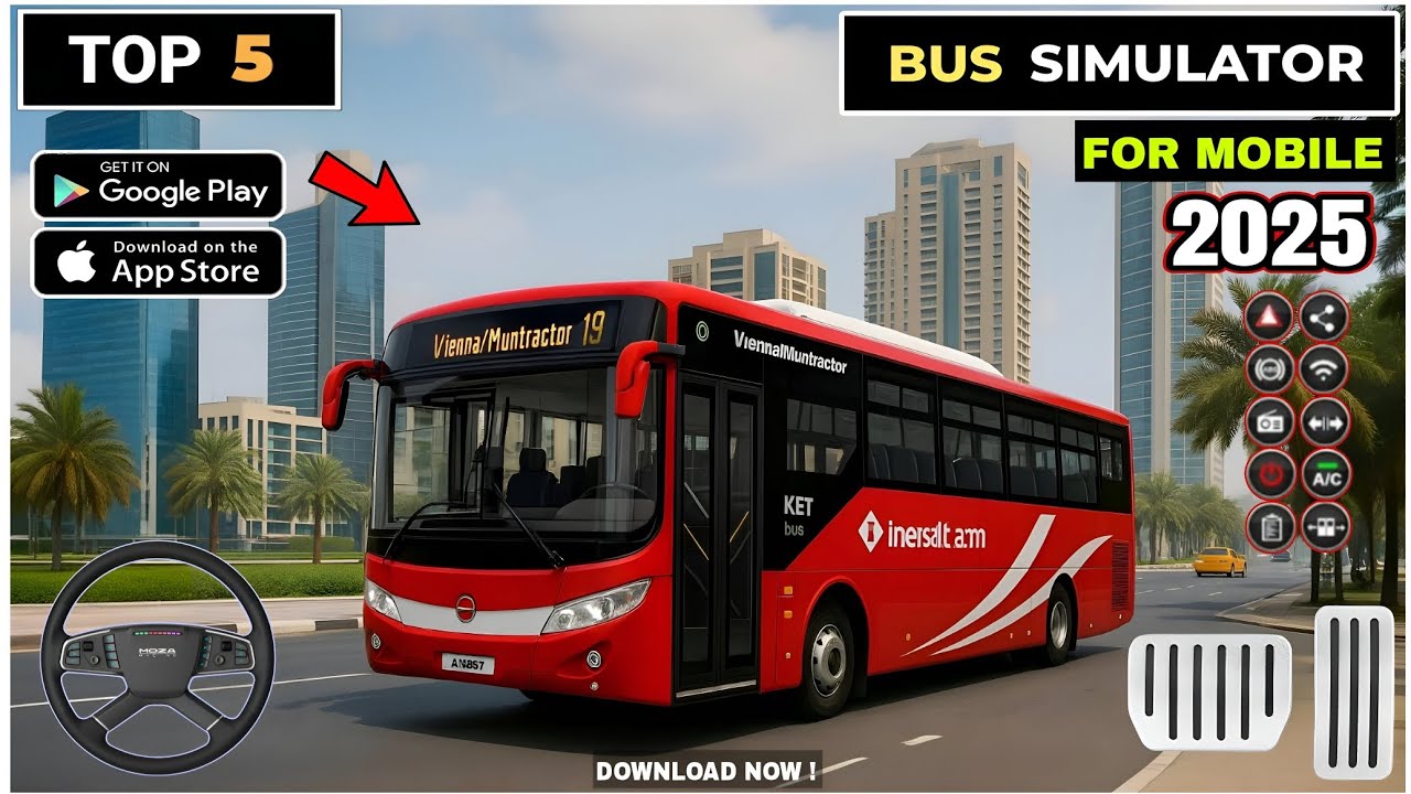 Top 5 BEST! BUS SIMULATOR Games For Android and iOS 2025 | New Bus Simulator Games||