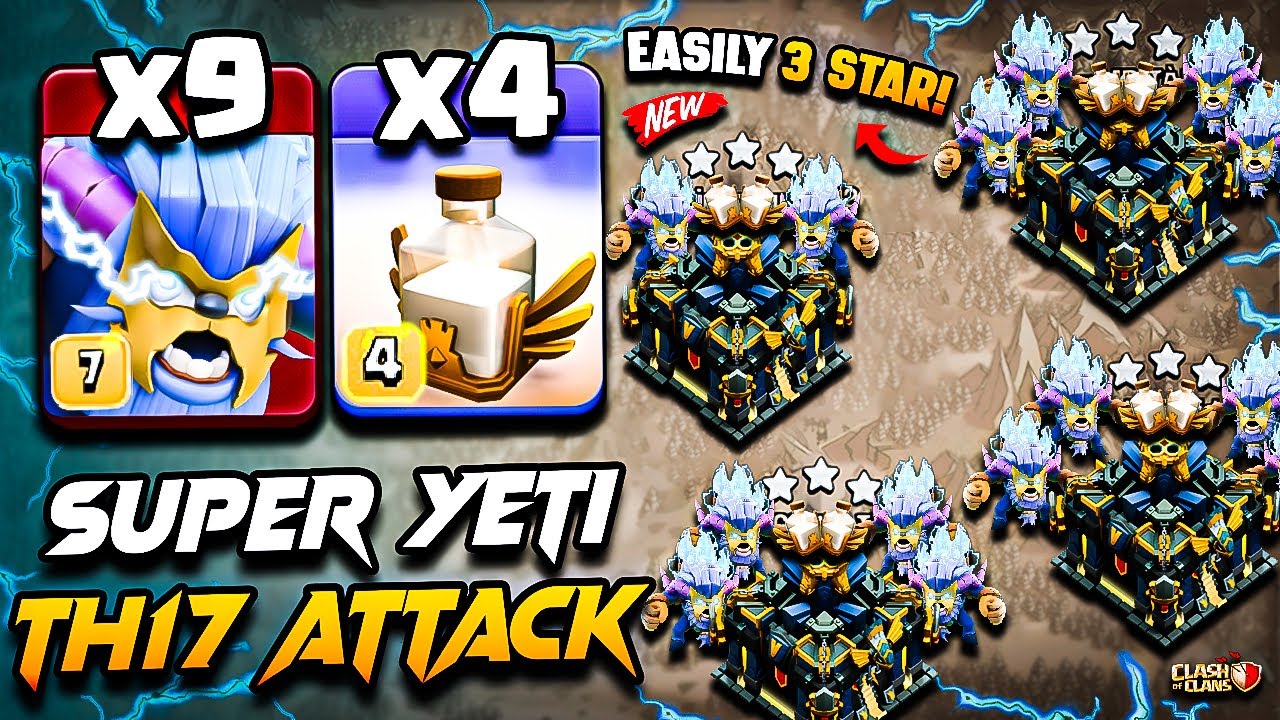 Th17 SUPER YETI Attack Clash of Clans | Best TH17 Attack Strategy With SUPER YETI (Town Hall 17) COC