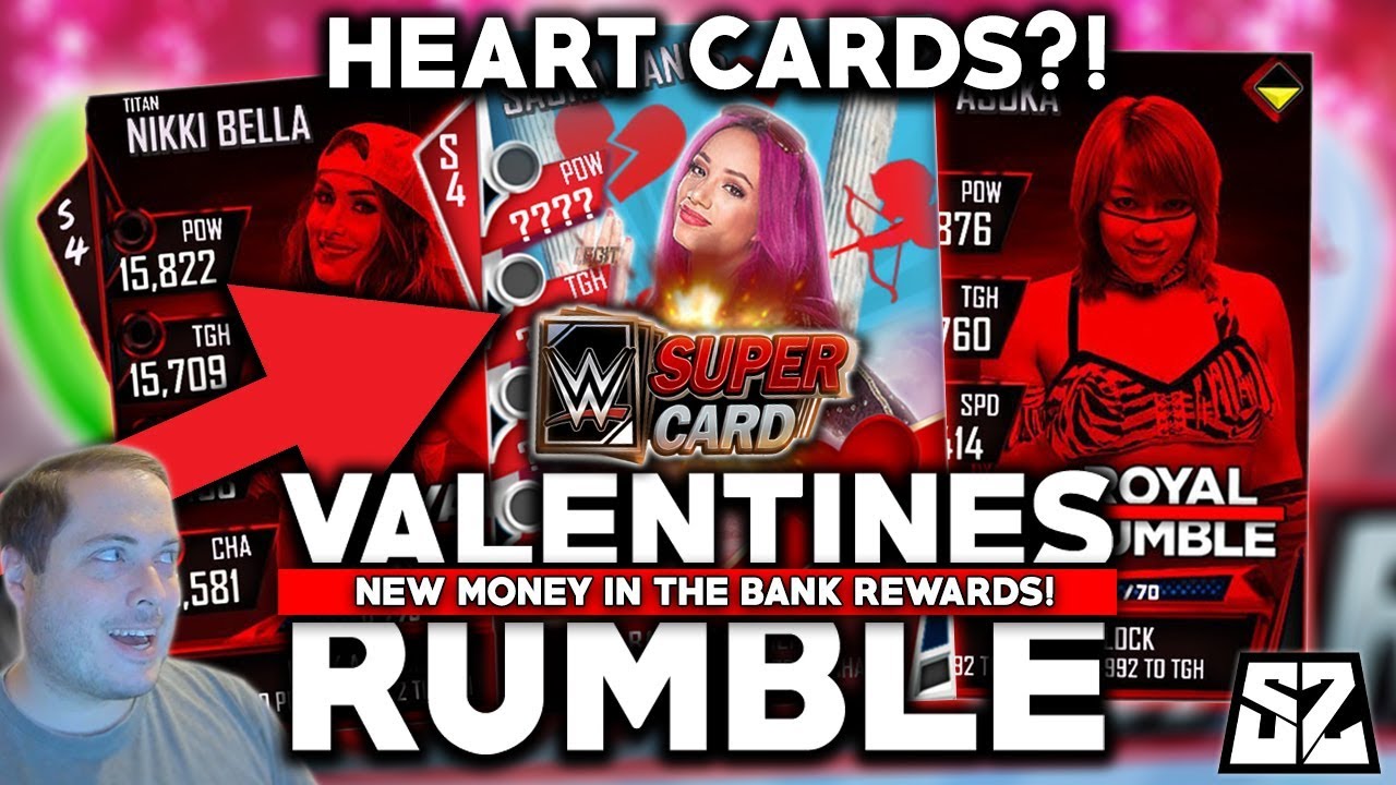VALENTINES RUMBLE - NEW CANDY HEART CARDS!! DOUBLE WOMENS MITB REWARDS! 💝 | WWE SuperCard