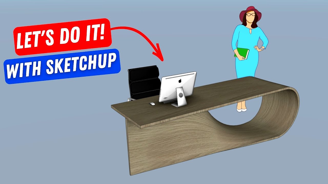 Modern Desk Modeling in SketchUp | Easy 3D Furniture Tutorial