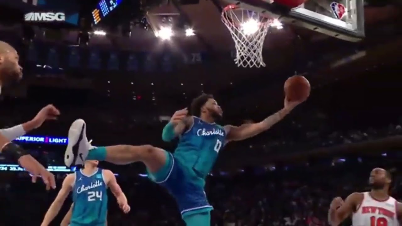 Miles Bridges with An Acrobatic Finish over 2 Defenders