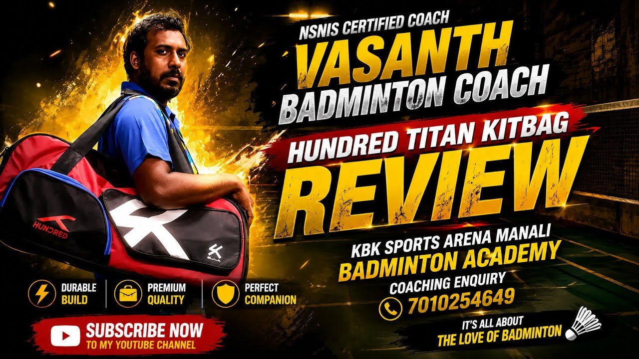 Hundred titan kitbag #vasanthbadmintoncoach #kbksportsarenamanali 